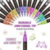 imageAen Art Double Line Markers Outline Pens Squiggles Shimmer Outline Marker Set 16 Colors Doodle Shimmer Pen for Drawing Making Card Craft Project
