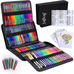 imageGel Pens for Adult Coloring Books 160 Pack Artist Colored Gel Pen with 40 More Ink Black Case Perfect for Kids Drawing Doodle Crafts Journaling Planner