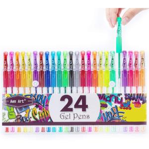 imageGel Pens for Adult Coloring Books 30 Colors Fine Point Gel Marker Pen with 40 More Ink for Drawing Bullet Journaling School Craft Supplies24 Multicolor