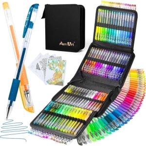 imageGlitter Gel Pens 100 Color Glitter Pen Set for Making Cards 30 More Ink Neon Glitter Gel Marker for Adult Coloring Books Journaling Crafting Doodling Drawing100 Colors