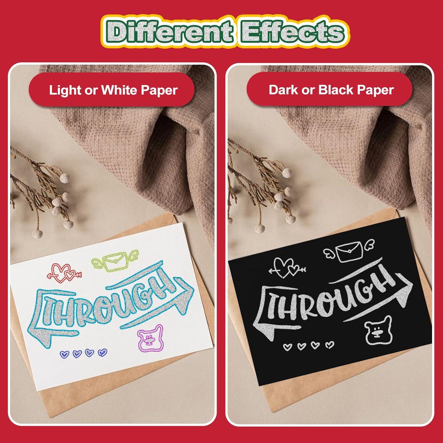 imageAen Art 12 Glitter Markers Outline Shimmer Pens Christmas Stocking Stuffers for Teen Metallic Coloring Pens Gift Arts Craft Supplies for DIY