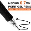 imageGel Pens 30 Pack Black Gel Pen Fine Point Retractable Gel Ink Rollerball Pens for Smooth Writing 07mm Back to School Supplies