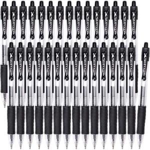 imageGel Pens 30 Pack Black Gel Pen Fine Point Retractable Gel Ink Rollerball Pens for Smooth Writing 07mm Back to School Supplies