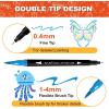 image120 Colors Dual Tip Brush Pens Art Markers for Adult Coloring Books Artist Drawing Sketch Markers Set with Fine ampamp Brush Tip120 Colors