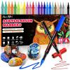 imageAcrylic Paint Markers 24 Colors Automatic Ink Control Acrylic Pens Soft Brush Tip Paint Pens Waterproof Paint Markers for Rock Painting Stone Wood Glass Ceramic DIY Art Supplies