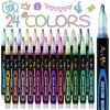 imageAen Art 24 Colors Outline Glitter Markers Shimmer Metallic Pens Christmas Stocking Stuffer for Teen Girl Great Gift for Artists and Craft Lovers